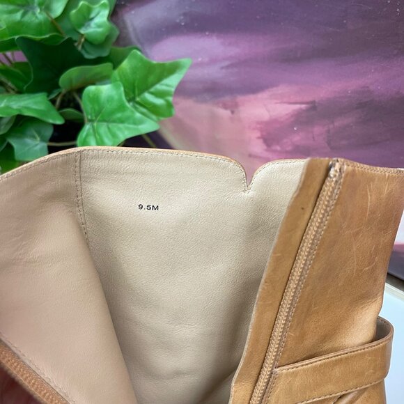 Veronica Beard Viv Booties Natural Leather Upper Ankle Heeled Buckle Boots 9.5 - Picture 13 of 16